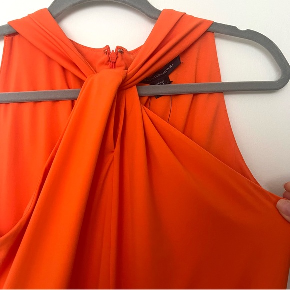 French Connection Panthea Halter Dress Sunshine Orange - Picture 4 of 6